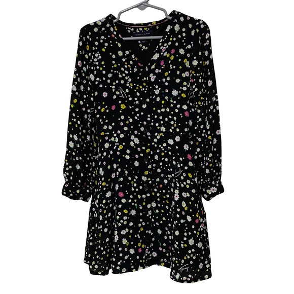 Tommy Hilfiger Other - Tommy‎ Hilfiger Girls Floral Button Front Dress Size 6 Black Bloomcore Flowers